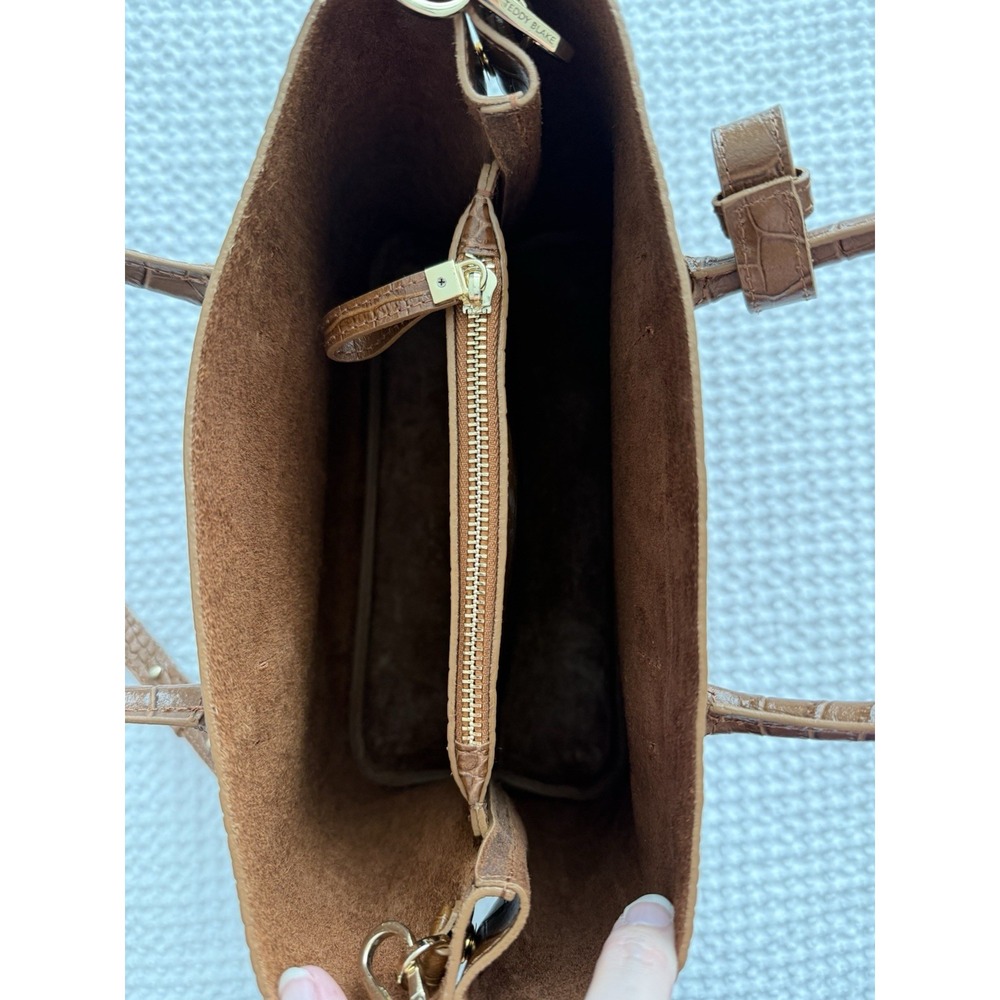 Teddy Blake Vanessa Croco 12" Brown Preppy Quiet Luxury Leather - Picture 5 of 9